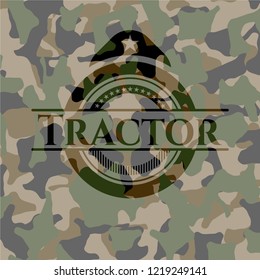Tractor on camo texture