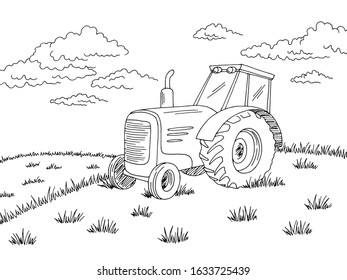 Vector Illustration Hand Drawn Sketch Tractor Stock Vector (Royalty ...