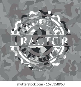 Tractor on grey camouflage pattern