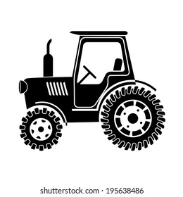 tractor on a white background