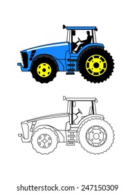 tractor on a white background