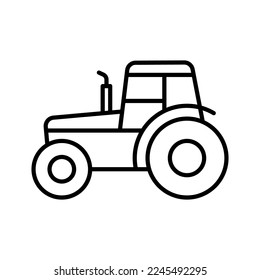 Tractor outline icon. Farm tractor. Pictogram isolated on a white background. Vector illustration