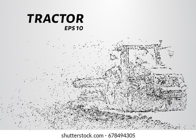 Tractor particles. The tractor breaks down into small circles and dots