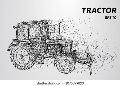Tractor of the particles. The tractor consists of circles and dots. Vector illustration