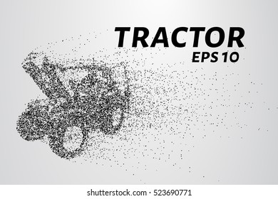 Tractor of the particles. The tractor consists of dots and circles. vector illustration.