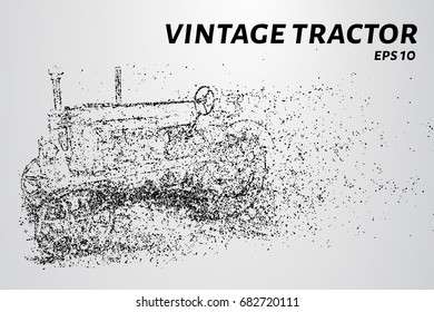 Tractor of the particles. The tractor consists of dots and circles. vector illustration