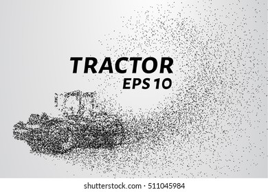Tractor of the particles. The tractor consists of small dots and circles.