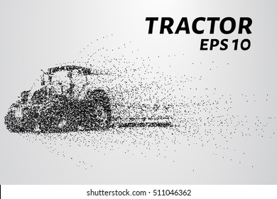 Tractor of the particles. The tractor consists of small dots and circles.