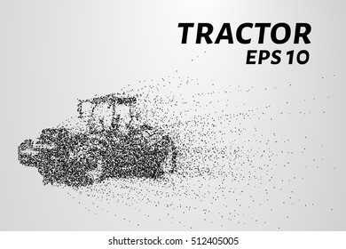 Tractor of the particles. The tractor consists of small dots and circles.