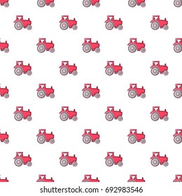Tractor pattern in cartoon style. Seamless pattern vector illustration