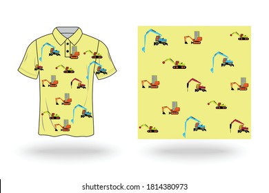 Tractor pattern kids clothes design