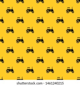 Tractor pattern seamless vector repeat geometric yellow for any design