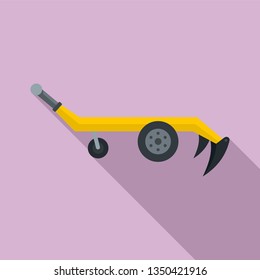 Tractor plow icon. Flat illustration of tractor plow vector icon for web design