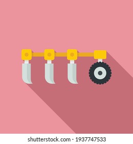 Tractor plow icon. Flat illustration of Tractor plow vector icon for web design
