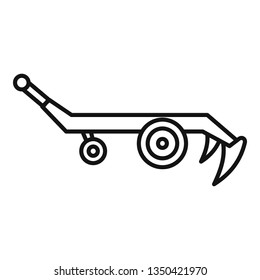 Tractor plow icon. Outline tractor plow vector icon for web design isolated on white background