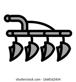 Tractor plow icon. Outline tractor plow vector icon for web design isolated on white background