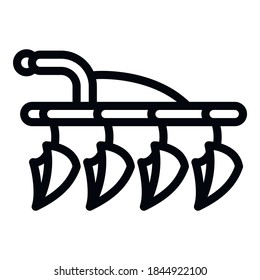 Tractor plow icon. Outline tractor plow vector icon for web design isolated on white background