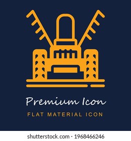 Material de la prima del tractor ui ux icono vector aislado en colores azul marino y naranja