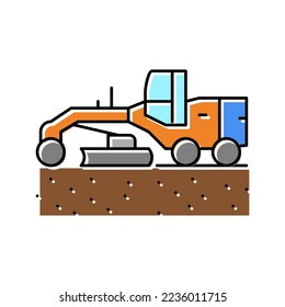 tractor prepare space for pipeline construction color icon vector. tractor prepare space for pipeline construction sign. isolated symbol illustration