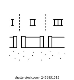 tractor prepare space for pipeline construction line icon vector. tractor prepare space for pipeline construction sign. isolated contour symbol black illustration
