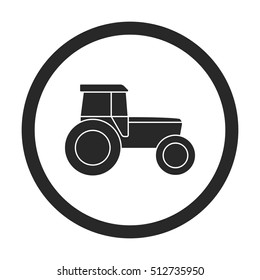 Tractor profile sign silhouette symbol icon on background