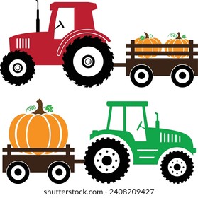 Tractor Pumpkin Isolated on White Background