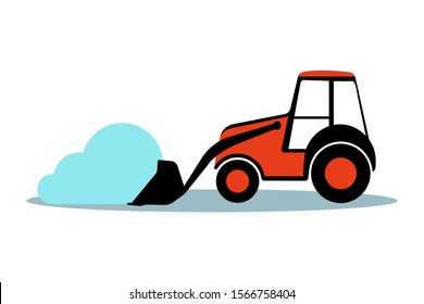tractor removes snow. vector illustration.