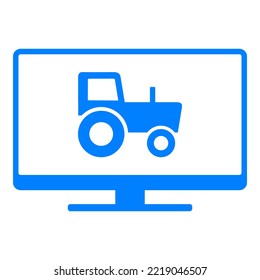 Traktor und Bildschirm auf Weiß