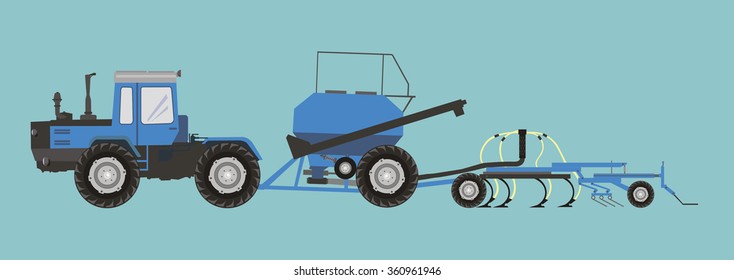 tractor and seeder