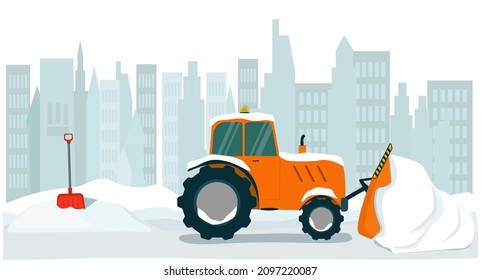 Tractor Shovel Snow Removal Special Equipment Stock Vector (Royalty ...