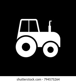 Tractor side view vector icon