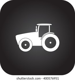 Tractor sign black simple icon on  background