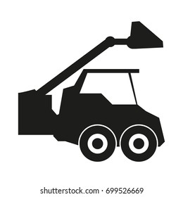 Tractor sign illustration. Vector. Black icon on white background