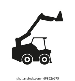 Tractor sign illustration. Vector. Black icon on white background