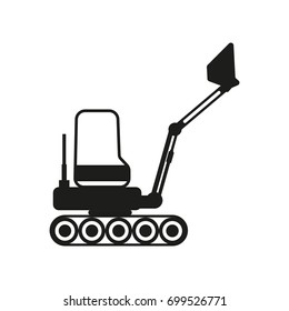 Tractor sign illustration. Vector. Black icon on white background