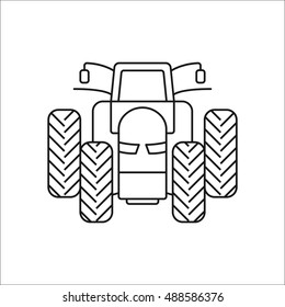 Tractor sign line symbol icon on background