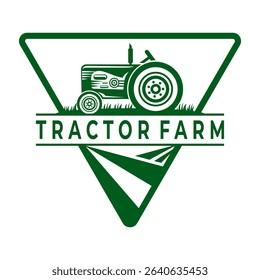 Tractor sign logo design vector template. Tractor farm agriculture logo design vector
