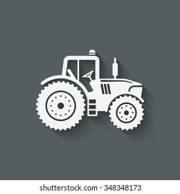 tractor silhouette icon. vector illustration - eps 10