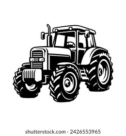 tractor silhouette illustration vector image