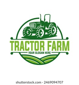 tractor silhouette logo template design