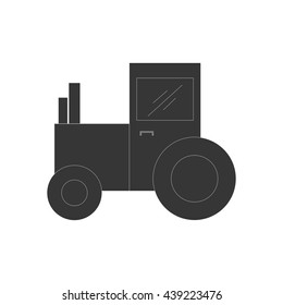 Tractor silhouette on a white background. Vector illustration