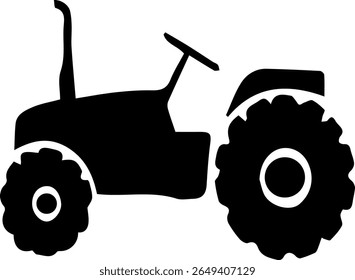Tractor Silhouette Vector Farming Vehicle Clipart in Black