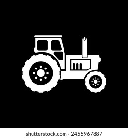 Tractor. Silhouette of tractor vector image. A blank background that can be edited and replaced.