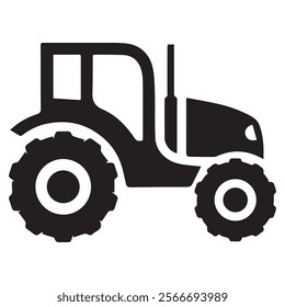 tractor silhouette vector, tractor isolated on white