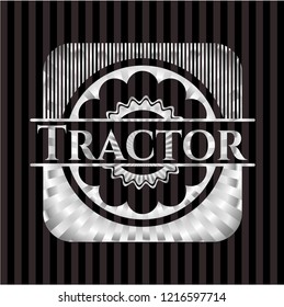Tractor silvery shiny badge
