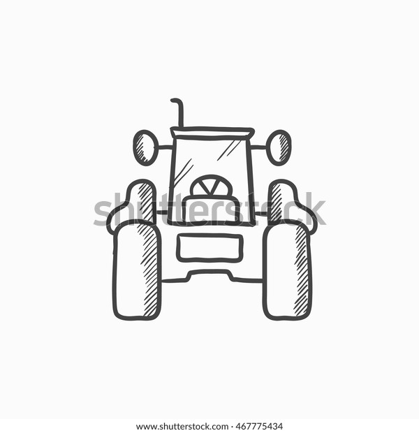 Tractor sketch icon for web, mobile and\
infographics. Hand drawn tractor icon. Tractor vector icon. Tractor\
icon isolated on white\
background.