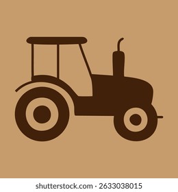 Silhueta sólida do trator. Ilustração de vetor de máquinas agrícolas isolada sobre fundo branco. Design de estilo de glifos de máquinas, projetado para web e app.