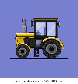 Tractor. Special transport. Vector Illustration.