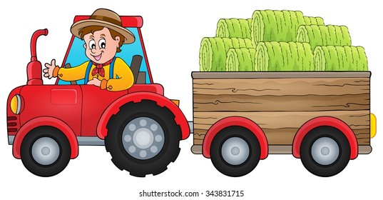 Imagen de tema de tractor 1 - ilustración vectorial eps10.