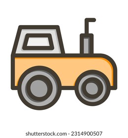 Tractor Thick Line Filled Colors For Personal And Commercial Use.

